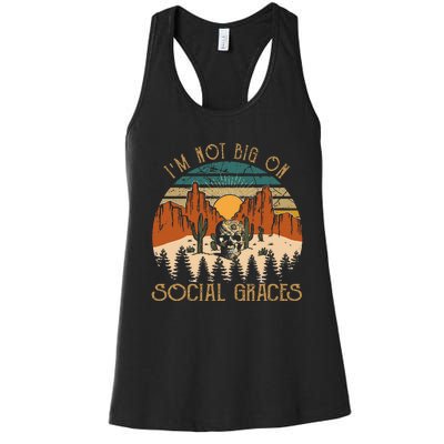 Design IM Not Big On Social Graces Love Country Music Women's Racerback Tank