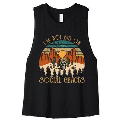 Design IM Not Big On Social Graces Love Country Music Women's Racerback Cropped Tank