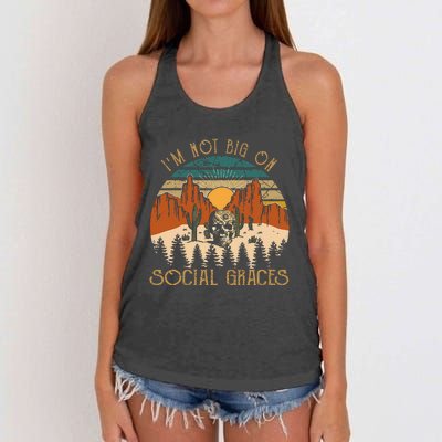 Design IM Not Big On Social Graces Love Country Music Women's Knotted Racerback Tank