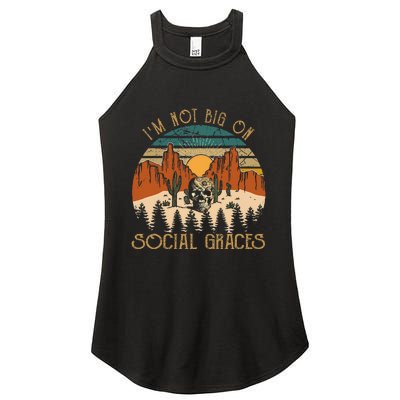 Design IM Not Big On Social Graces Love Country Music Women's Perfect Tri Rocker Tank