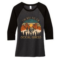 Design IM Not Big On Social Graces Love Country Music Women's Tri-Blend 3/4-Sleeve Raglan Shirt