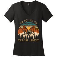 Design IM Not Big On Social Graces Love Country Music Women's V-Neck T-Shirt