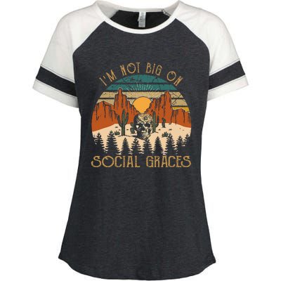 Design IM Not Big On Social Graces Love Country Music Enza Ladies Jersey Colorblock Tee