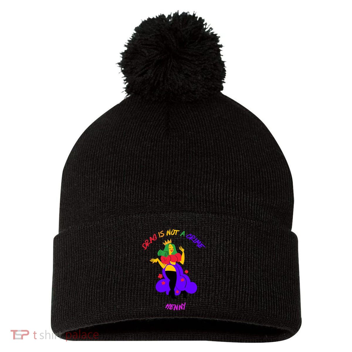 Drag Is Not A Crime Henny Pom Pom 12in Knit Beanie