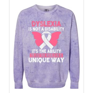 Dyslexia Is Not A Disability Its An Ability Awareness Colorblast Crewneck Sweatshirt