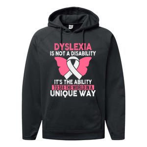 Dyslexia Is Not A Disability Its An Ability Awareness Performance Fleece Hoodie