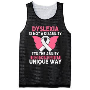 Dyslexia Is Not A Disability Its An Ability Awareness Mesh Reversible Basketball Jersey Tank