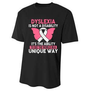 Dyslexia Is Not A Disability Its An Ability Awareness Performance Sprint T-Shirt