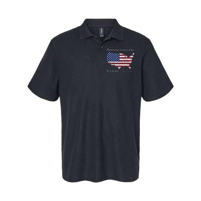 Democracy Is Not A State It Is An Act John Lewis Softstyle Adult Sport Polo