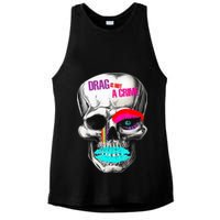 Drag Is Not A Crime Skull Ladies PosiCharge Tri-Blend Wicking Tank