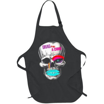 Drag Is Not A Crime Skull Full-Length Apron With Pockets