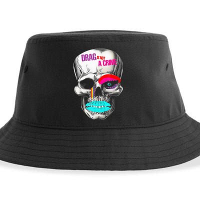 Drag Is Not A Crime Skull Sustainable Bucket Hat