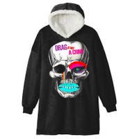 Drag Is Not A Crime Skull Hooded Wearable Blanket