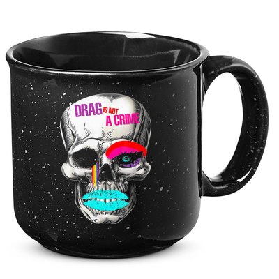Drag Is Not A Crime Skull 15oz Campfire Ceramic Mug