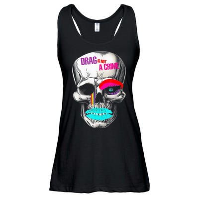 Drag Is Not A Crime Skull Ladies Essential Flowy Tank