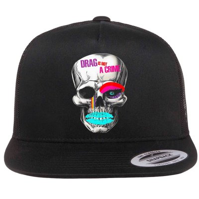Drag Is Not A Crime Skull Flatbill Hat