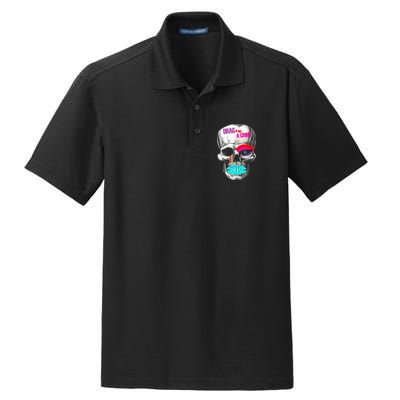 Drag Is Not A Crime Skull Dry Zone Grid Polo