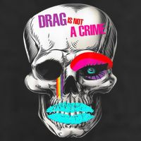 Drag Is Not A Crime Skull Crop Fleece Hoodie