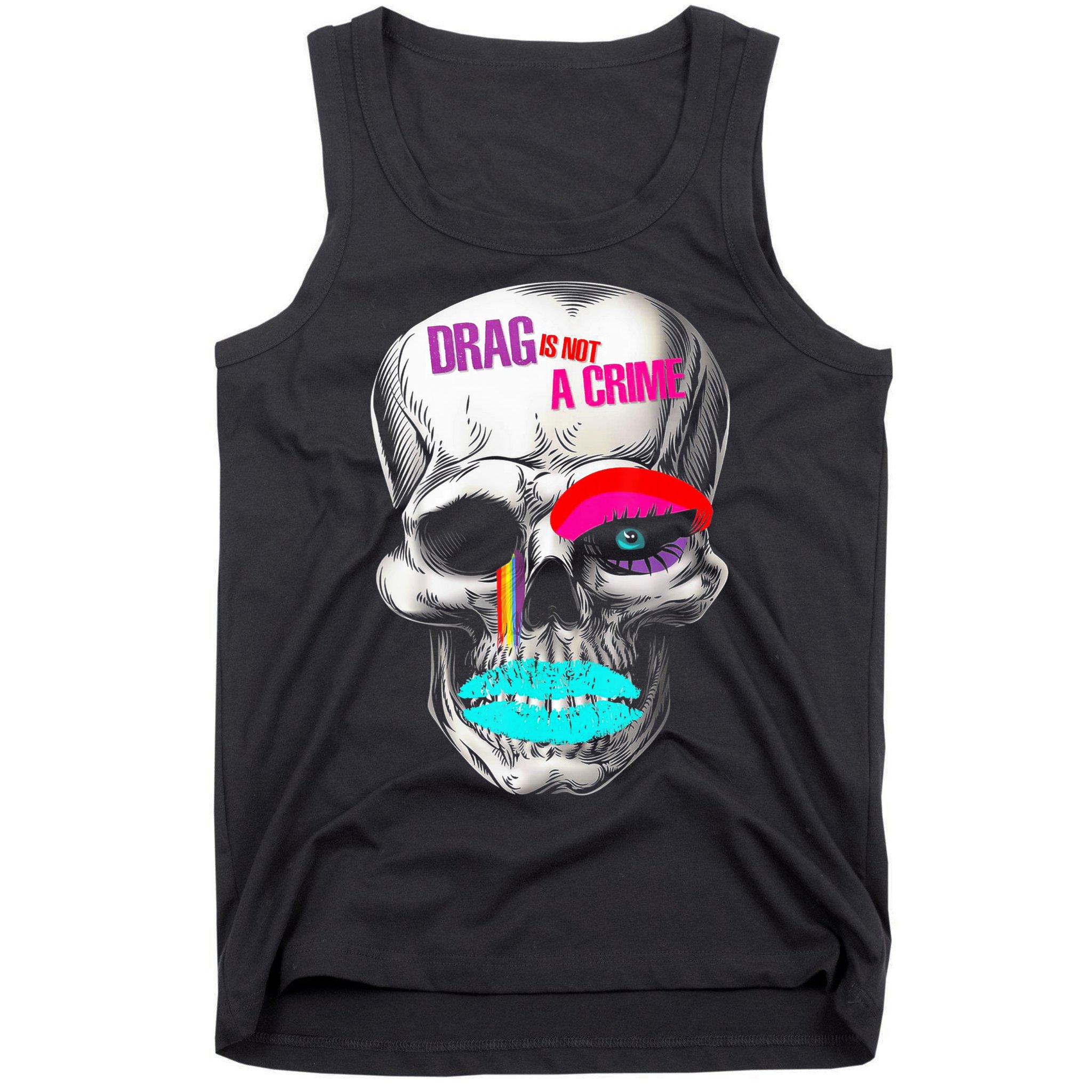 Drag Is Not A Crime Skull Tank Top
