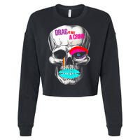Drag Is Not A Crime Skull Cropped Pullover Crew