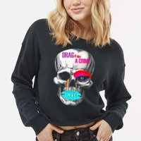 Drag Is Not A Crime Skull Cropped Pullover Crew