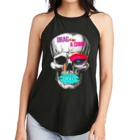 Drag Is Not A Crime Skull Women's Perfect Tri Rocker Tank