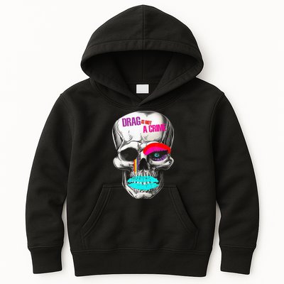 Drag Is Not A Crime Skull Kids Hoodie