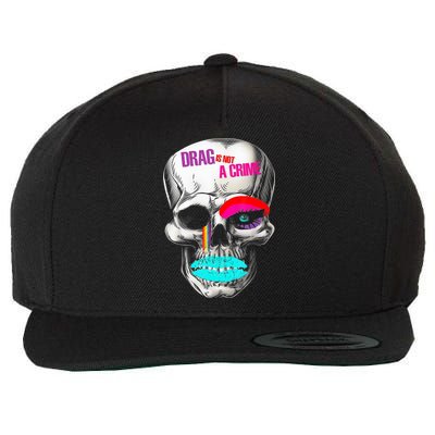 Drag Is Not A Crime Skull Wool Snapback Cap
