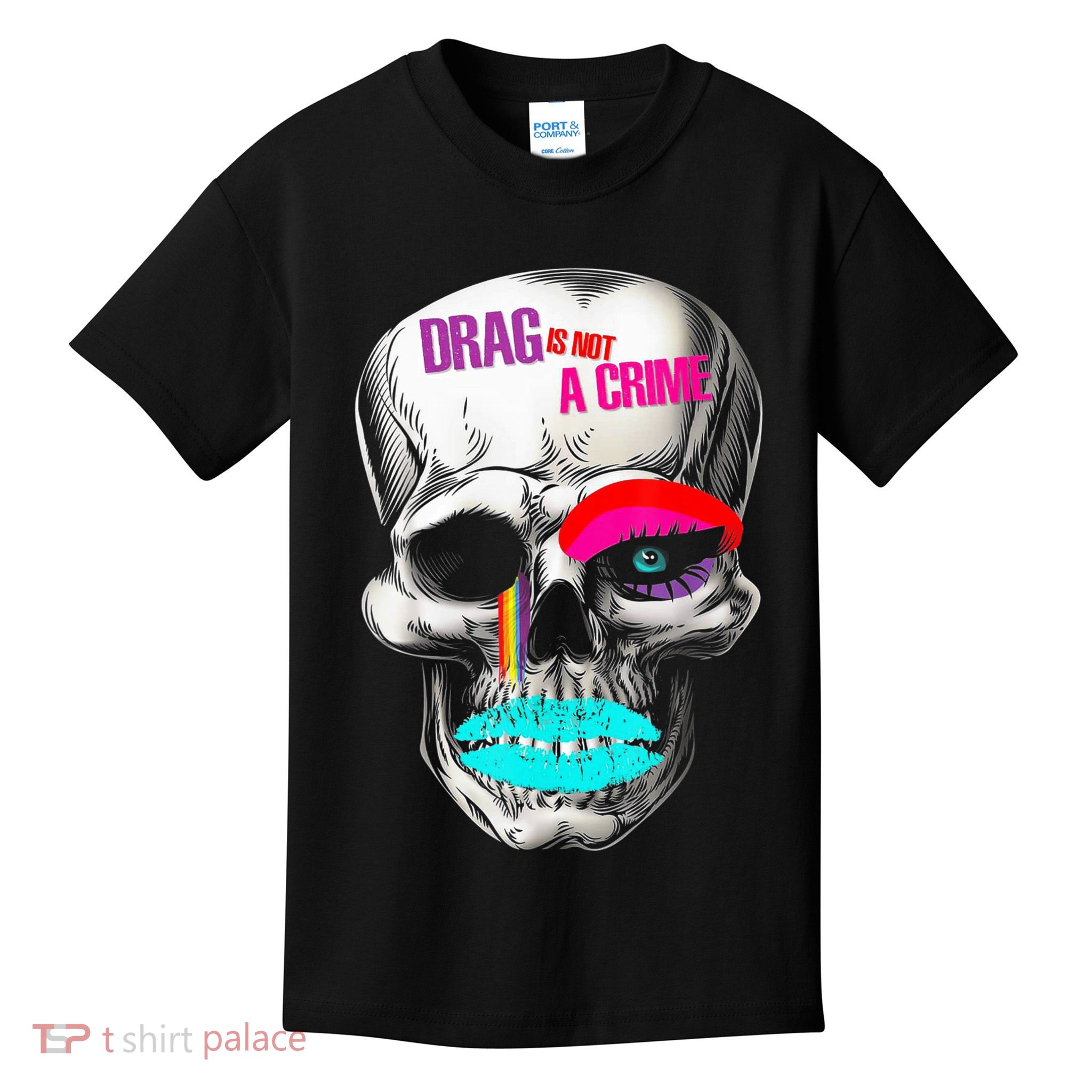 Drag Is Not A Crime Skull Kids T-Shirt