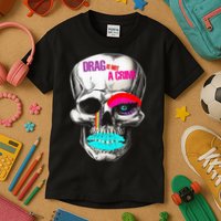 Drag Is Not A Crime Skull Kids T-Shirt