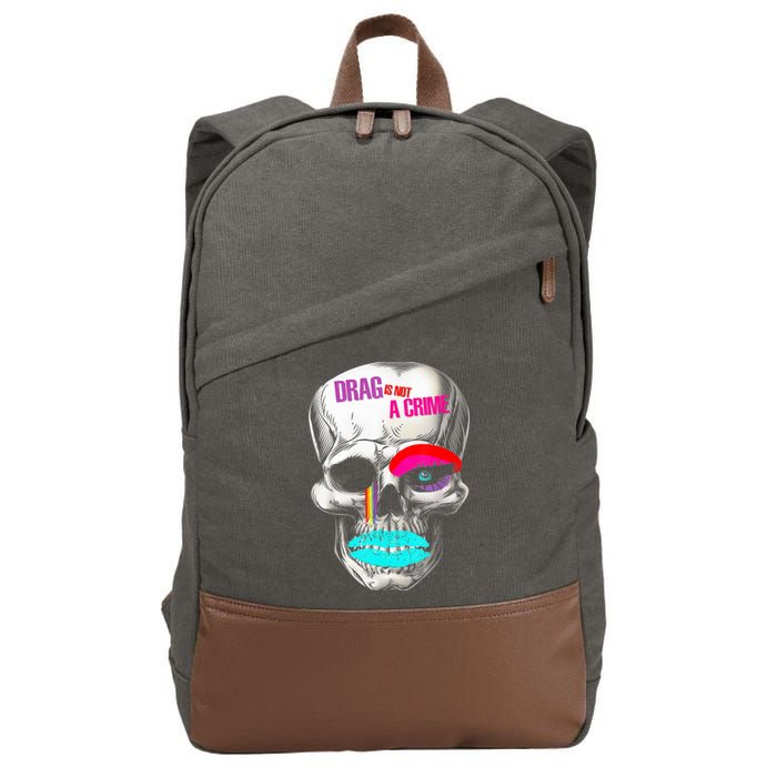 Drag Is Not A Crime Skull Cotton Canvas Backpack