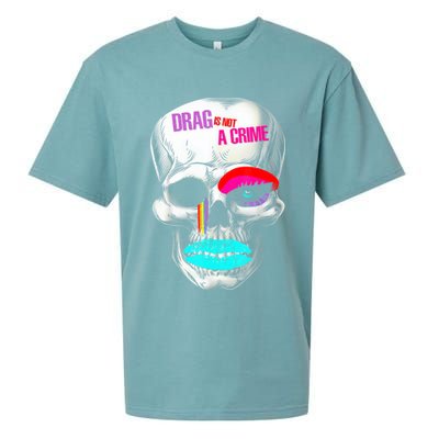Drag Is Not A Crime Skull Sueded Cloud Jersey T-Shirt