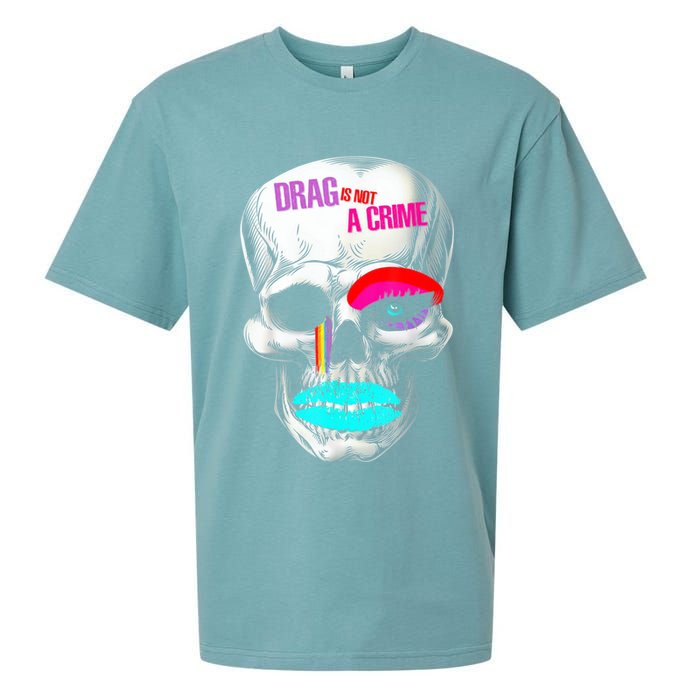 Drag Is Not A Crime Skull Sueded Cloud Jersey T-Shirt