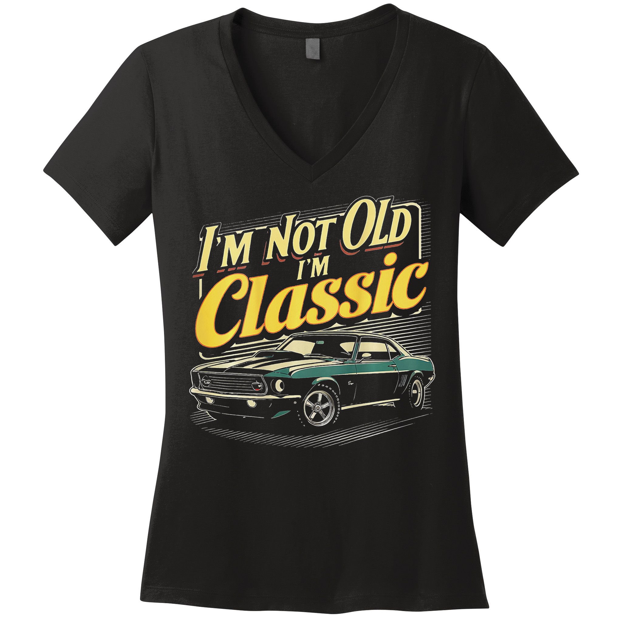 Design I'm Not Old I'm Classic Vintage Car Women's V-Neck T-Shirt