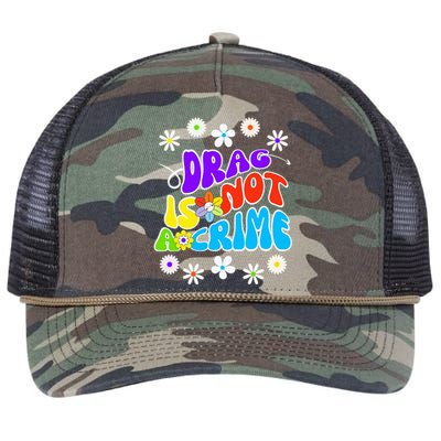 Drag is not a crime support drag queens Retro Rope Trucker Hat Cap