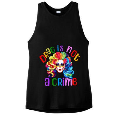 Drag Is Not A Crime Fabulous Drag Queen LGBTQ Equality Pride Ladies PosiCharge Tri-Blend Wicking Tank