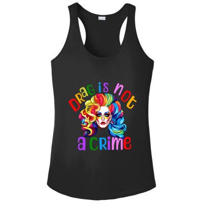 Drag Is Not A Crime Fabulous Drag Queen LGBTQ Equality Pride Ladies PosiCharge Competitor Racerback Tank