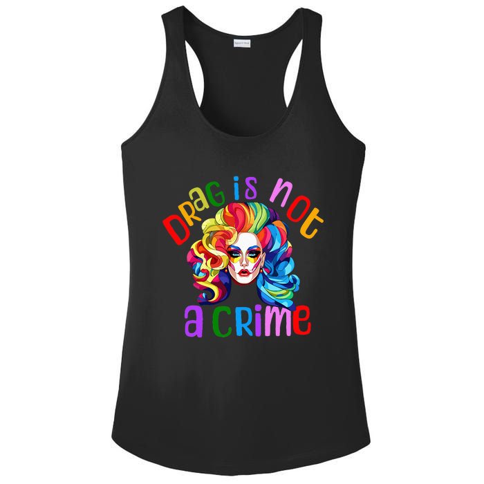 Drag Is Not A Crime Fabulous Drag Queen LGBTQ Equality Pride Ladies PosiCharge Competitor Racerback Tank