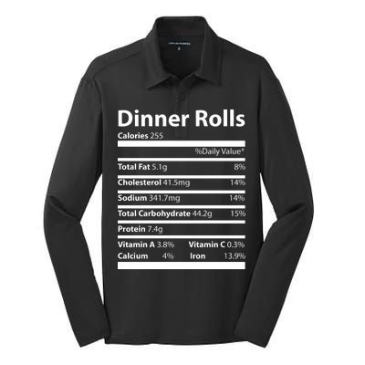 Dinner Rolls Nutritional Facts Funny Thanksgiving Silk Touch Performance Long Sleeve Polo