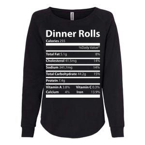 Dinner Rolls Nutritional Facts Funny Thanksgiving Womens California Wash Sweatshirt