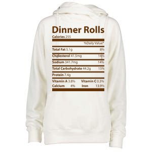 Dinner Rolls Nutritional Facts Funny Thanksgiving Womens Funnel Neck Pullover Hood