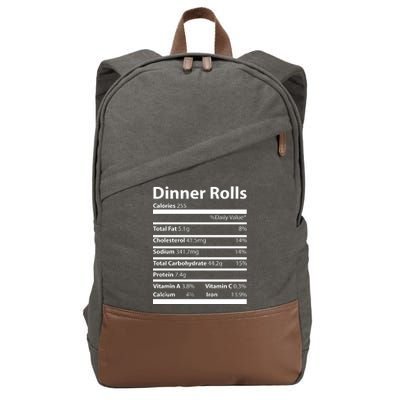 Dinner Rolls Nutritional Facts Funny Thanksgiving Cotton Canvas Backpack