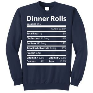 Dinner Rolls Nutritional Facts Funny Thanksgiving Sweatshirt