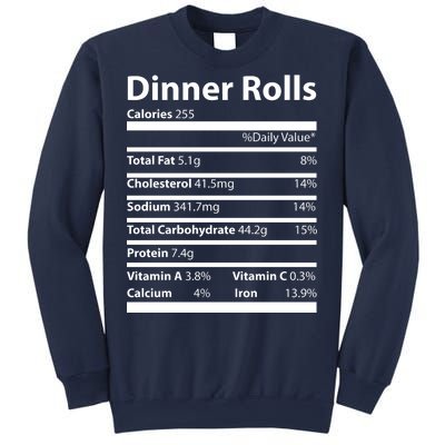 Dinner Rolls Nutritional Facts Funny Thanksgiving Sweatshirt