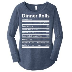 Dinner Rolls Nutritional Facts Funny Thanksgiving Women's Perfect Tri Tunic Long Sleeve Shirt