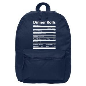 Dinner Rolls Nutritional Facts Funny Thanksgiving 16 in Basic Backpack