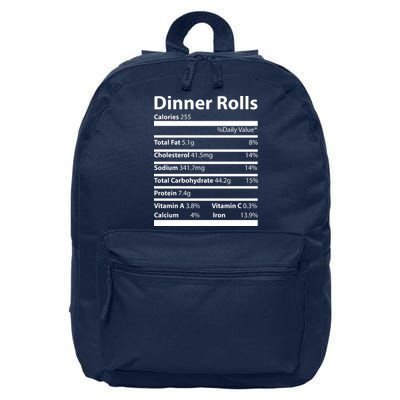 Dinner Rolls Nutritional Facts Funny Thanksgiving 16 in Basic Backpack