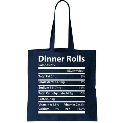 Dinner Rolls Nutritional Facts Funny Thanksgiving Tote Bag