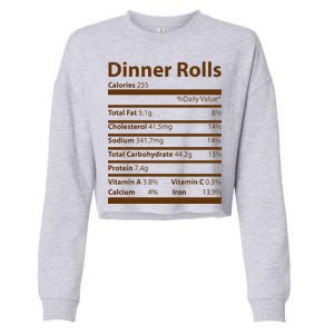 Dinner Rolls Nutritional Facts Funny Thanksgiving Cropped Pullover Crew