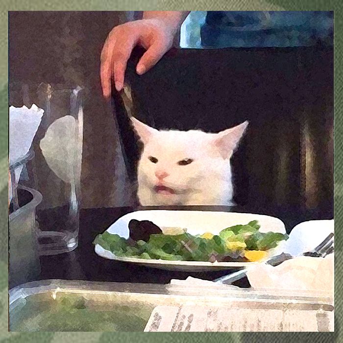 Dinner Table Cat Meme Funny Internet Yelling Legacy Tie Dye Trucker Hat